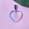 Natural Crystal Agate Heart Pendant Sweater Chain, 20mm Gemstone.