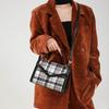 Elegant Women's Small Square Bag In Trendy Plaid Pattern Perfect For Fall Winter Use