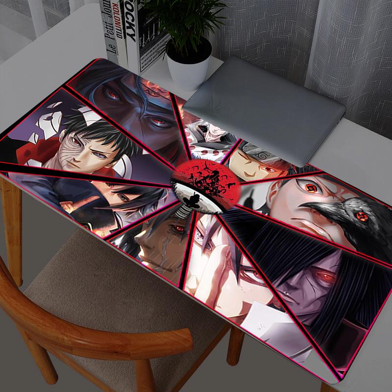 Mouse Pad Anime Naruto Itachi Uchiha Gamer Large Mouse Pads XL Tablet Varmilo Keyboard Carpet Kawaii Gaming Accessories Mousepad