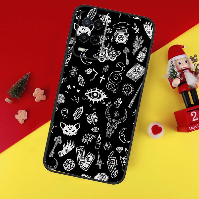 Occult Witchcraft Moon Gothic Witch For OPPO A79 A57 A77 A5 A9 A53S A52 A72 A96 A76 A16 A54 A74 A94 A38 A58 A78 A15 A17 Case
