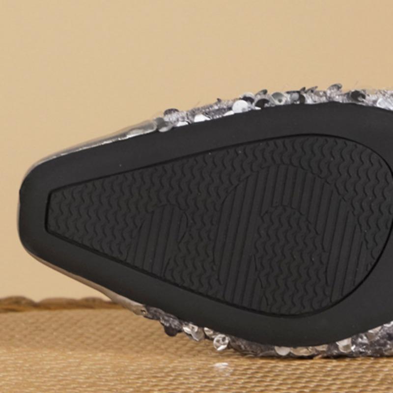 Fashionable Glitter Single Shoes, Comfortable To Wear Outside, Half-tie Mule Single Shoes, Princess Shoes