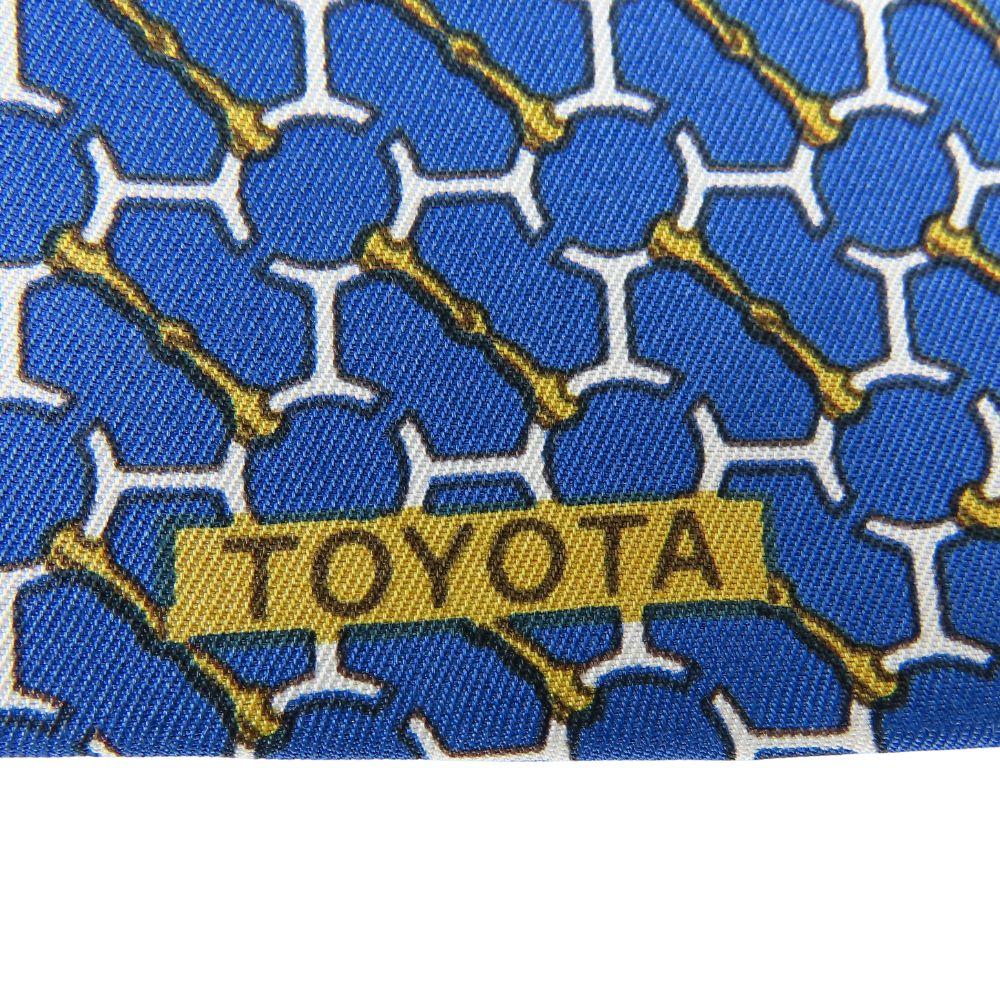 Used HERMES Tie Toyota Limited Edition Silk Blue Gold Business