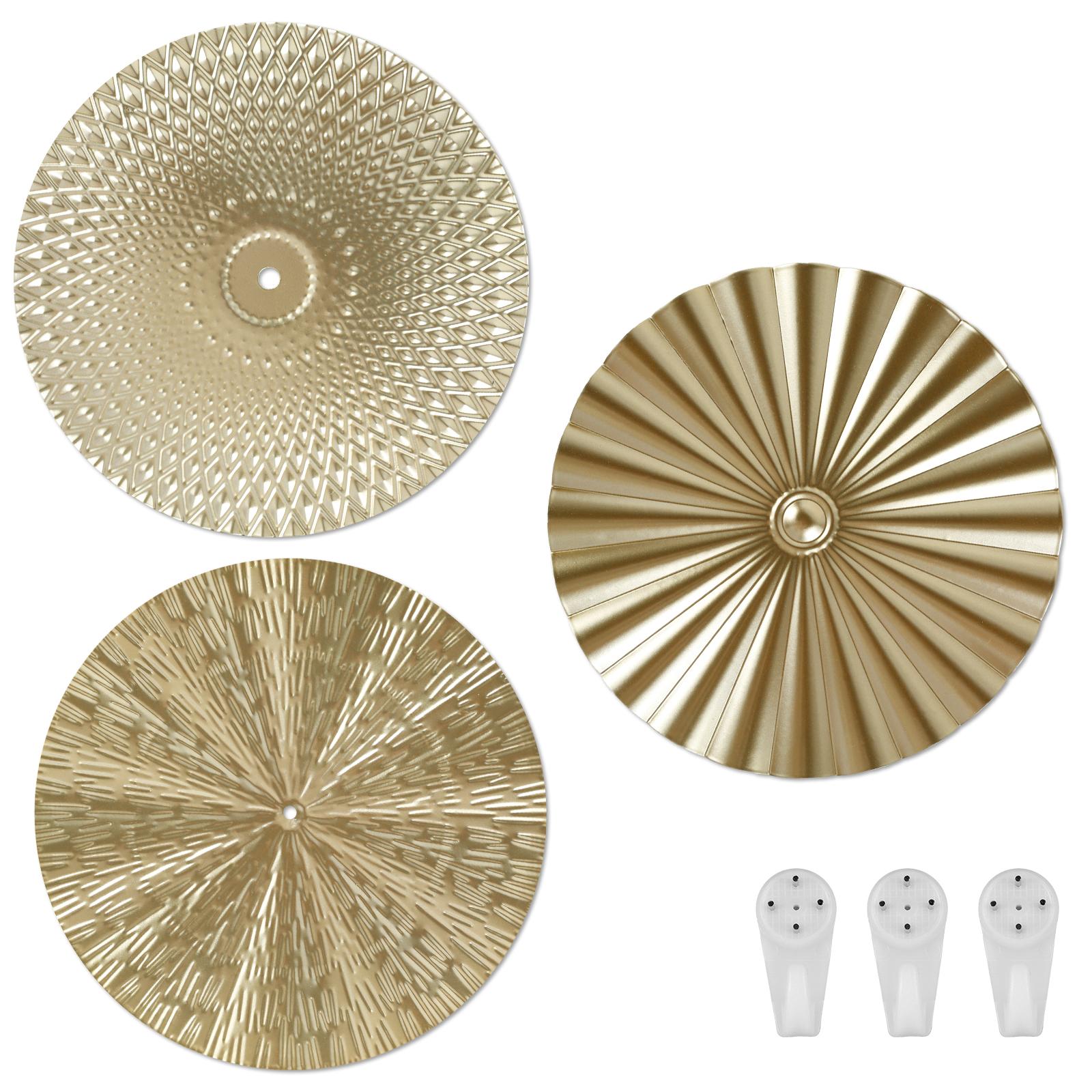 Круглое Золотое Настенное Украшение Металлическое Подвесное Креативное Золотое Металлическое Неправильной Формы Настенный Диск Ретро Стиль Домашний Декор Настенные Подвески