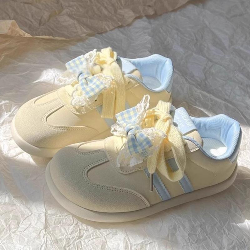 Lace-up retro versatile color matching Dexun shoes women's 2025 new spring fashion lightweight casual sports shoes