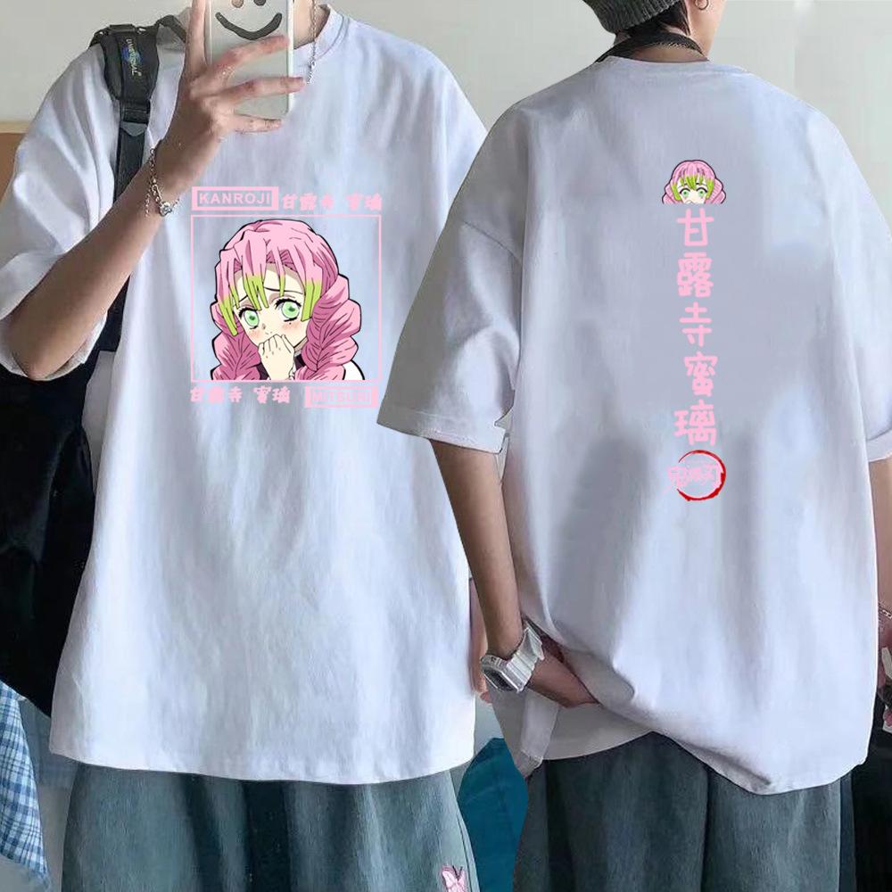 Demon Slayer Animation Derivatives Kamado Tanjirou Tshirt Printing Mens 2025 Summer Fashion Casual Oversized Streetwear