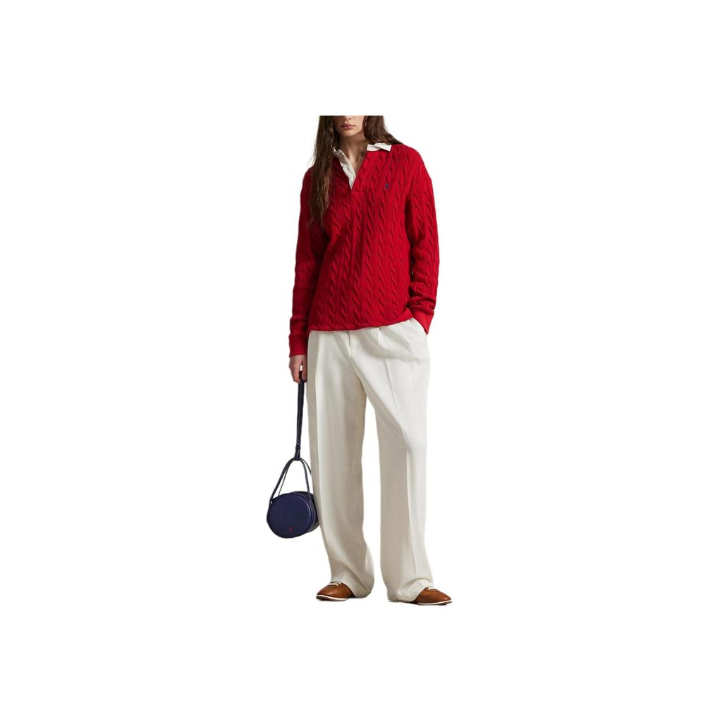 Polo Ralph Lauren Cable Knit Cotton Rugby Shirt Women Tops 211971743-001