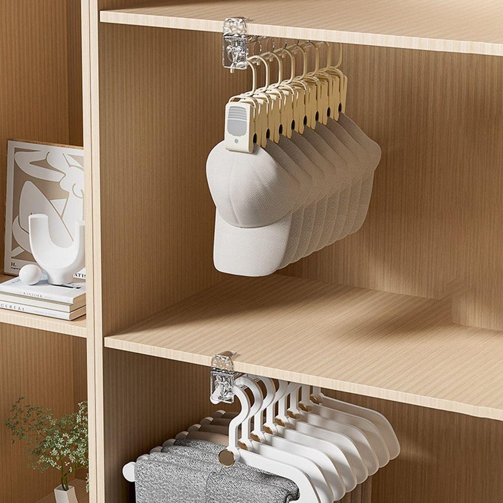 Pull Out Slide Rail Clothes Pants Hanger Plastic Built-In Trouser Rack for Home