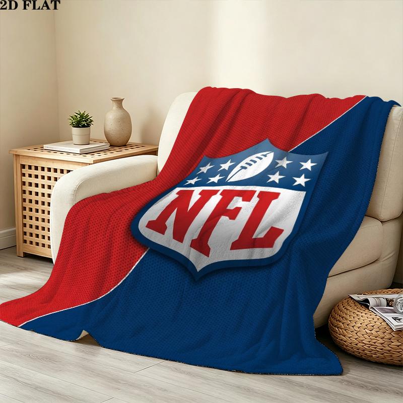 National Football League Print Flannel Blanket, High Quality Comfortable for All Seasons, Home Decor, Warmth and Comfort, Perfect for Christmas Gifts