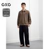 GXG Men's Wood Grain Texture Casual Lapel Sweatshirt