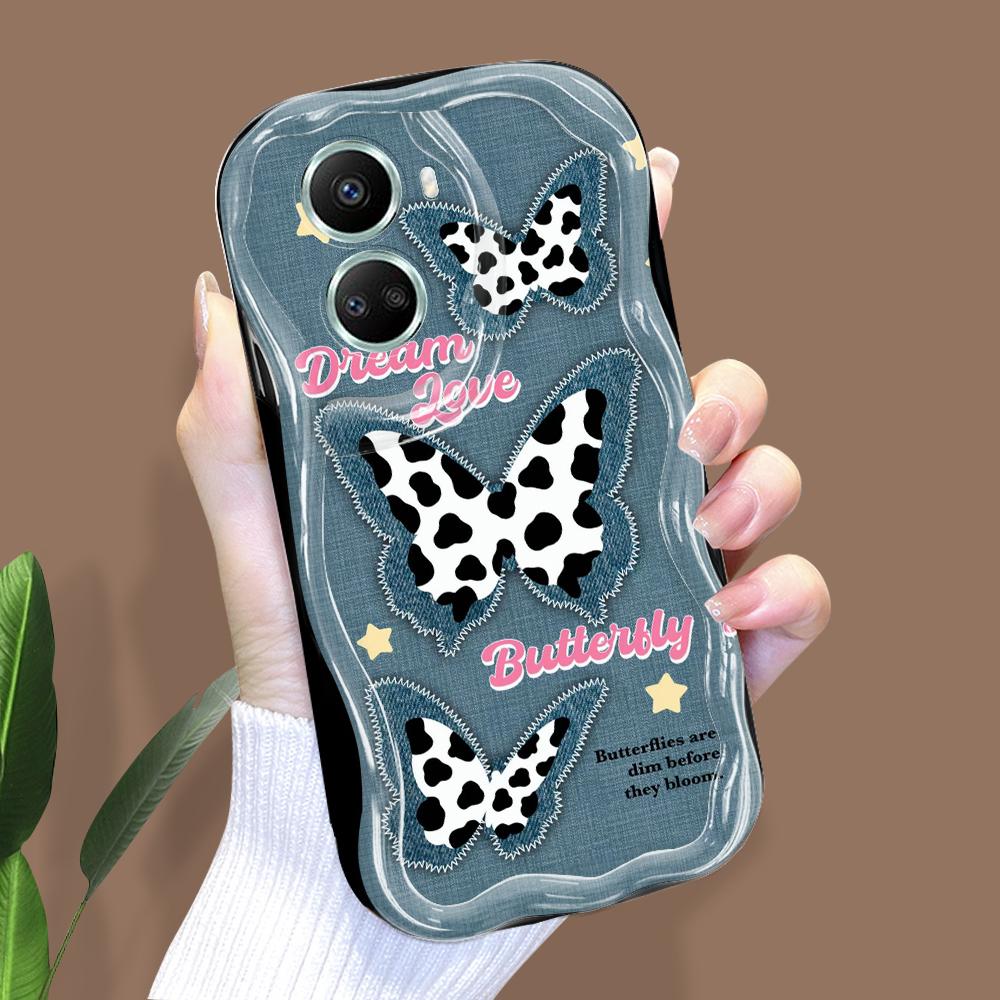 For Honor 90 Lite P30 Pro Infinix Hot 30 40 40i 40 Pro Smart 8 Pro Vivo V29e V30e Fashion Cowboy Denim Cream Texture Soft Silicone Phone Case