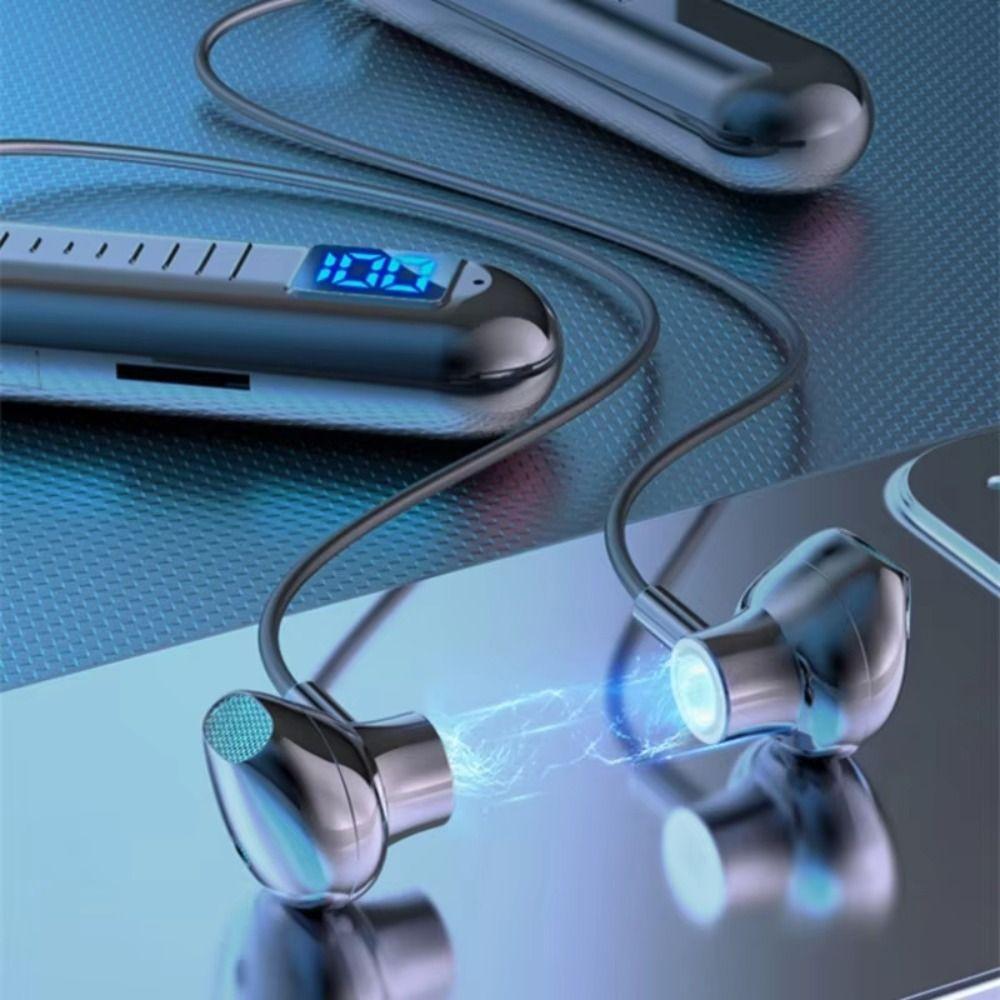 Half In-Ear Neckband Earphones Large Capacity Sports Bluetooth Earphones Wireless Headset Running