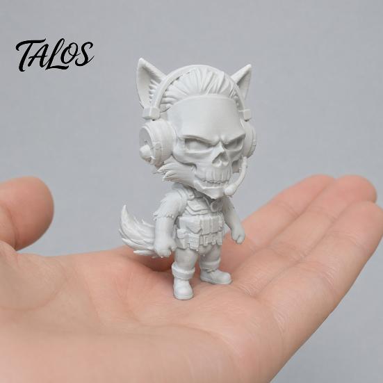 Gaming Room Table Decor 3D Printed Red Wolf Keychain, Force Action Figure Pendant, Game Character Collectible Key Ring Desktop Decorations with