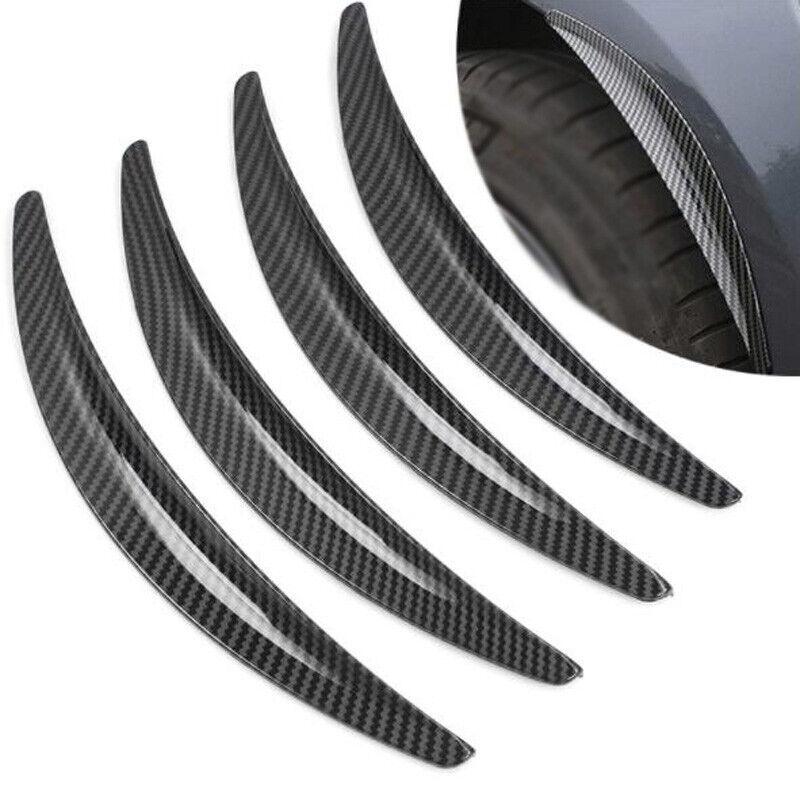 4PCS Carbon Fiber Car Modified Wheel Eyebrow Arch Trim Lips Strip Fender Flares