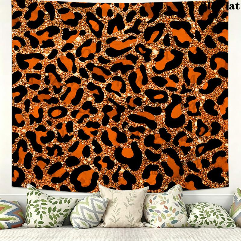 Cow Leopard Pattern Wall Tapestry Aesthetic Wall Hanging Printed Fabric Blanket Decorative Tapestries for Bedroom Living Room Home Decor