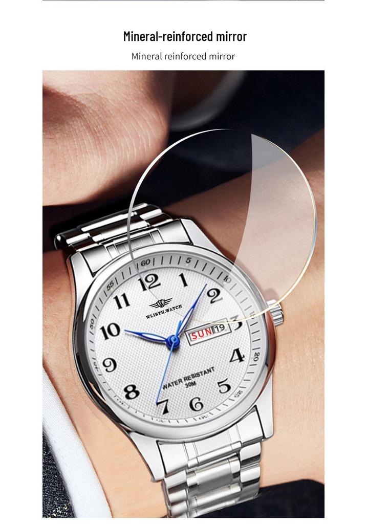 Wolis Luxury Waterproof Men's Day-Date Luminous Watch