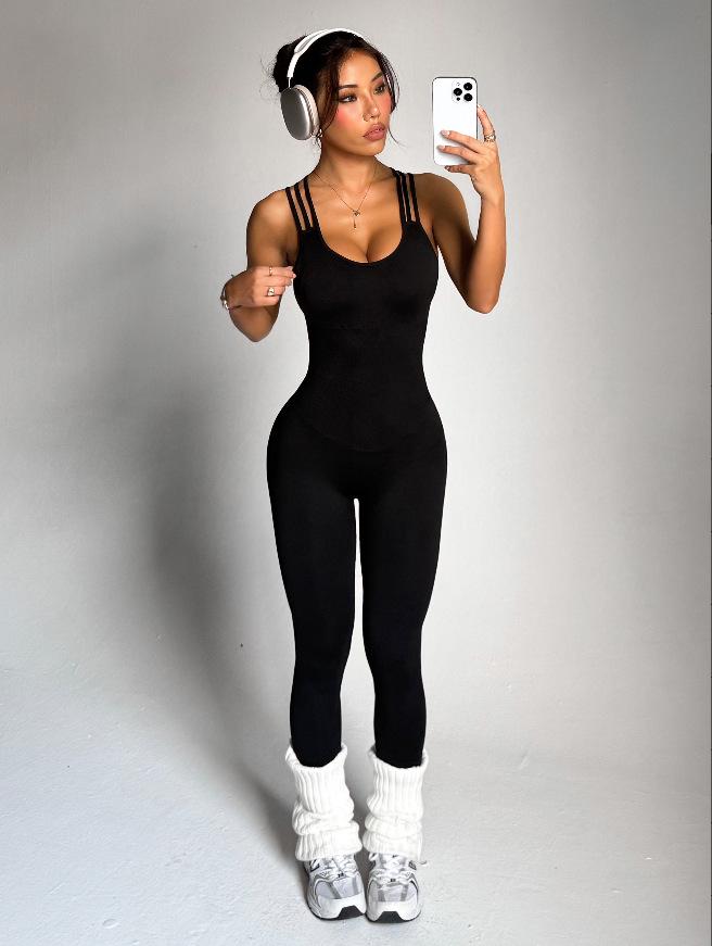 Women s Quick-Dry Seamless Body Shaping Jumpsuit - Sleeveless Yoga & Fitness Wear M