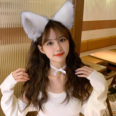 Plush Cat Ears Headband Cosplay Party Halloween Handmade Hair Hoop Party Atmosphere Photography Prop