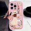 Pink Girl Flower Pattern Phone Case For iPhone 16 15 Pro Max 16E 14 13 12 11 XS X XR 7 8 Plus Shockproof Silicone Soft Cover