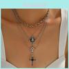 Cross Pendant Necklace For Women With Multi Layer Geometric Design And Zinc Alloy Material