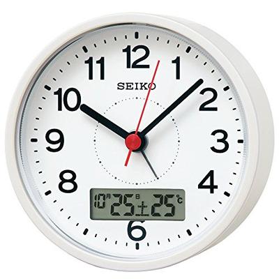 Table Clock Alarm Clock Temperature Display Analog Temperature Display Calendar White Pearl Paint Body Size: 9.9 X 9.9 X 5.6 Cm KR333W