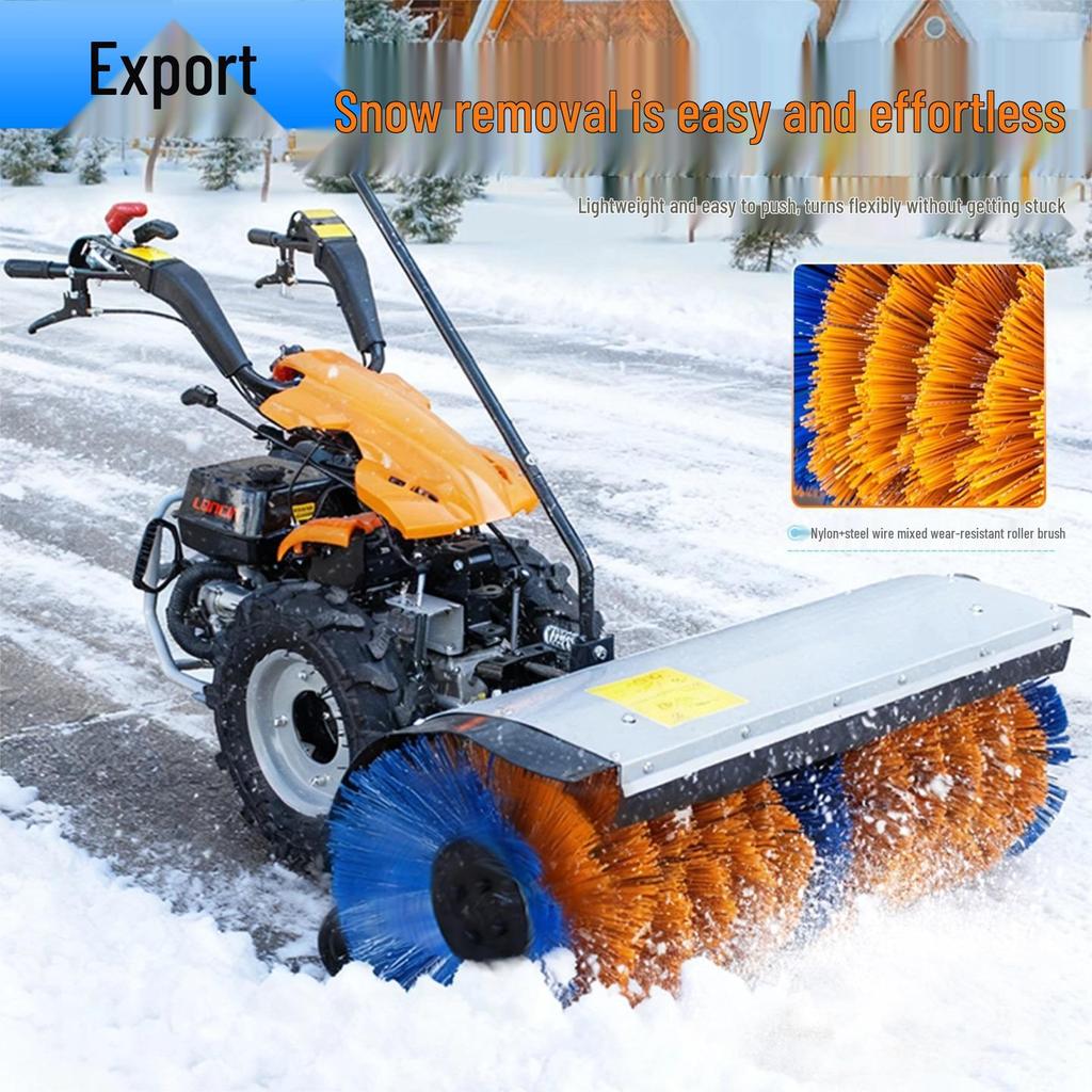 15 HP All-Gear Snow Thrower: 3-in-1 Sweeper & Pusher, Municipal Road Snow Removal Tool
