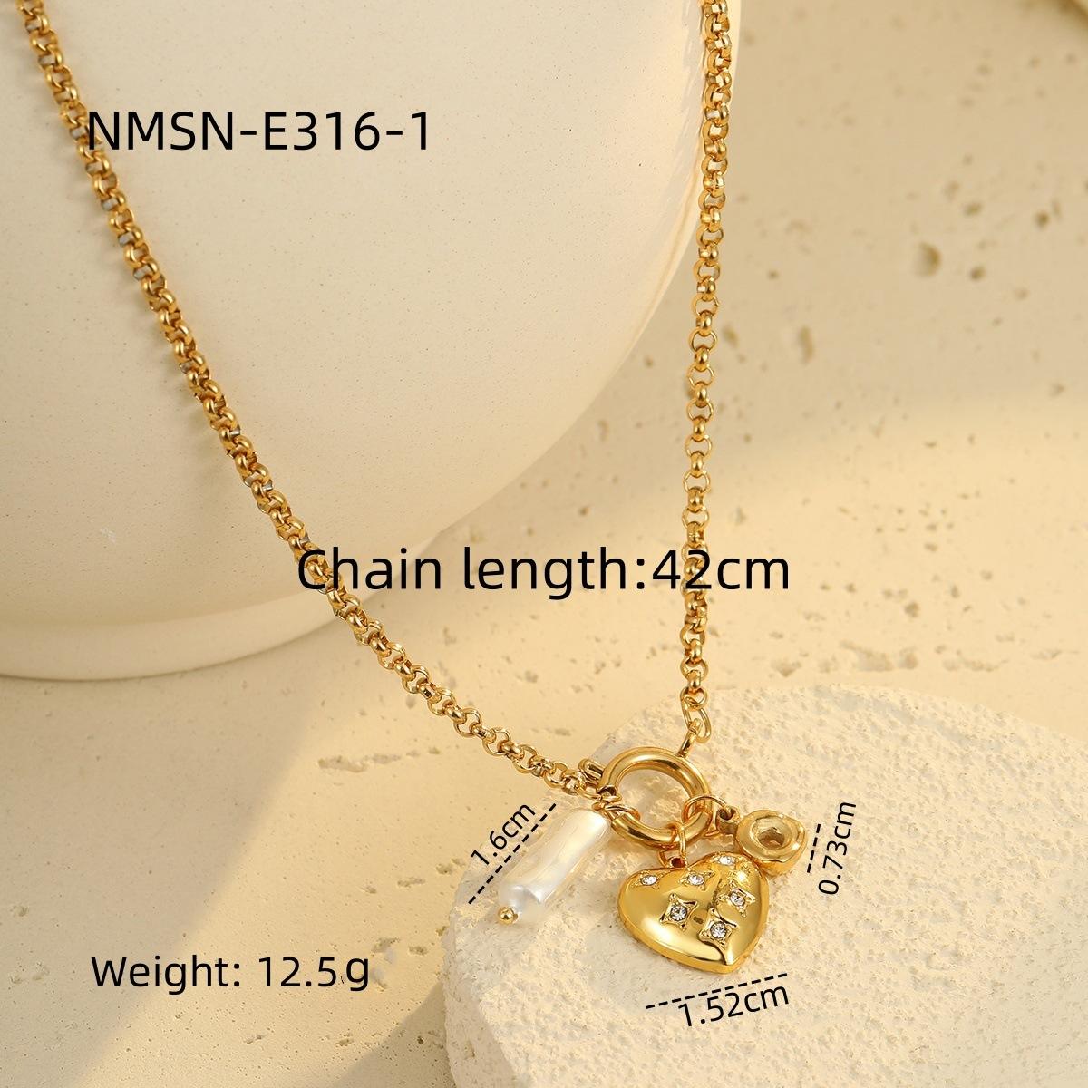 GEMCHIC Women s Stainless Steel Love Heart Pendant Necklace & Bracelet Set Luxury Fashion Jewelry