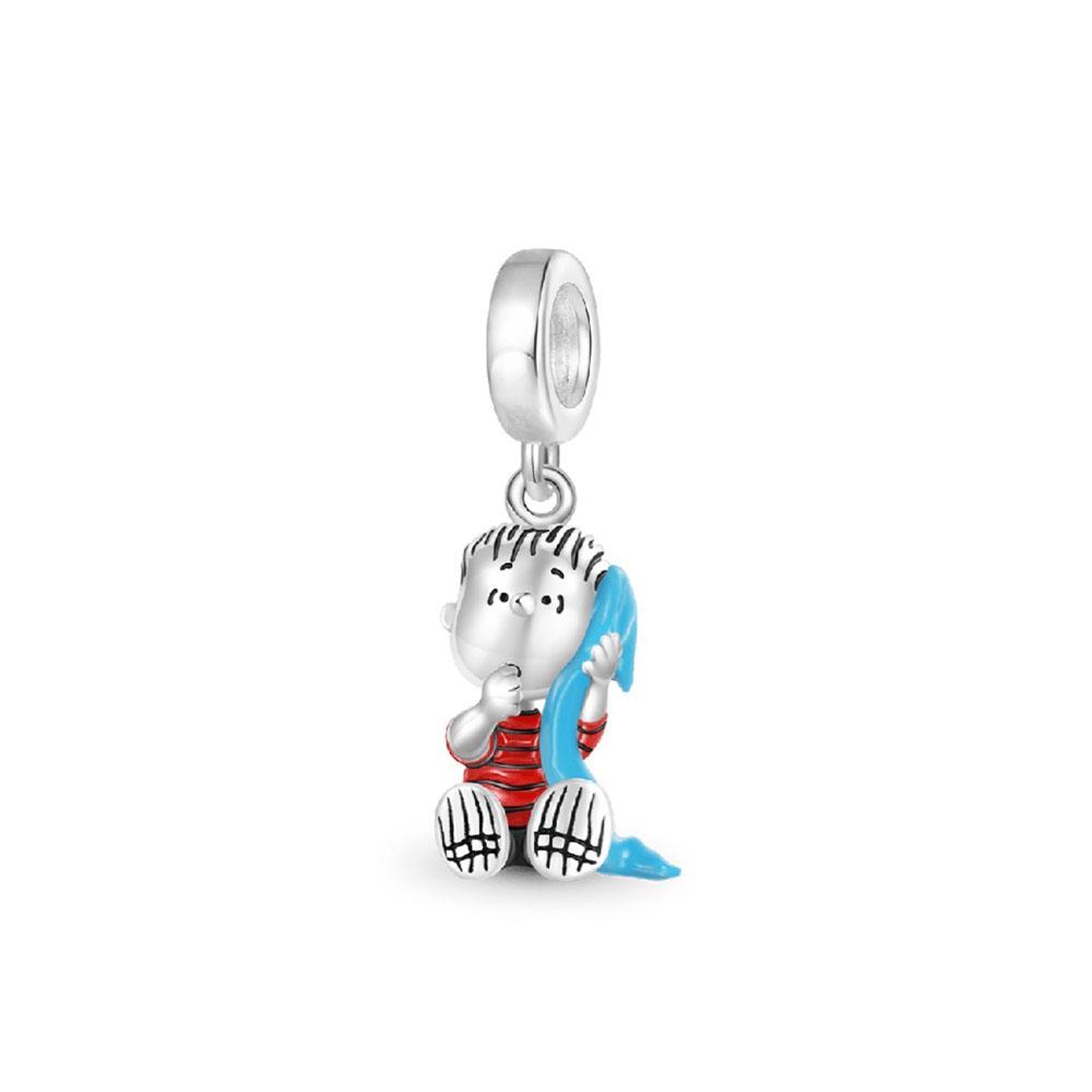 Copper Metal Blue Heart,Boy,Girl Bead Components BicyclePendant Secure Safety Chain Ideal Designed For European Authentic Original Bracelet High