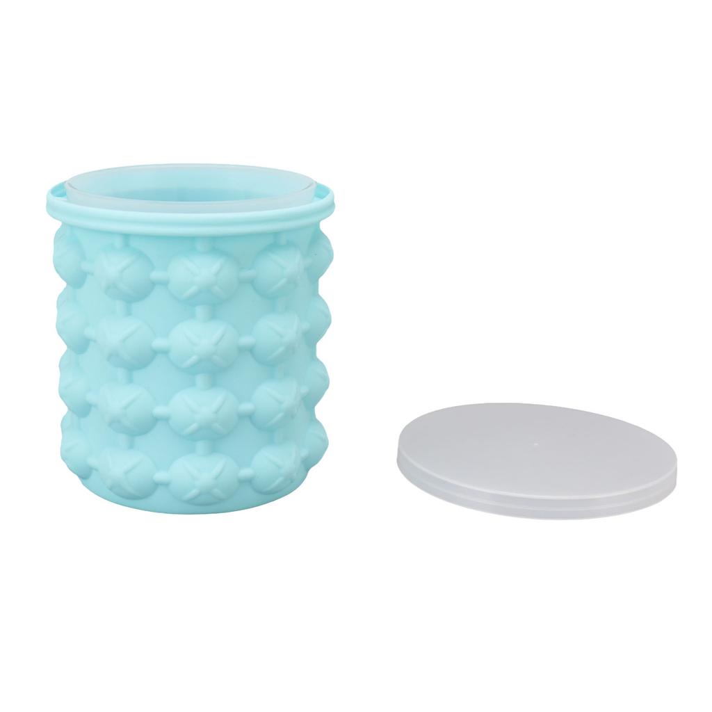 Ice Bucket Silicone Insulated Ice Cube Mold Double Ice Tray for Cocktail Cooling L 13.5x13.5x14cm /