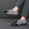 Fashion New Men's Bowtie Mixed Color Patent Leather Oxford Shoes Designer Formal Wedding Dress Homecoming Footwear