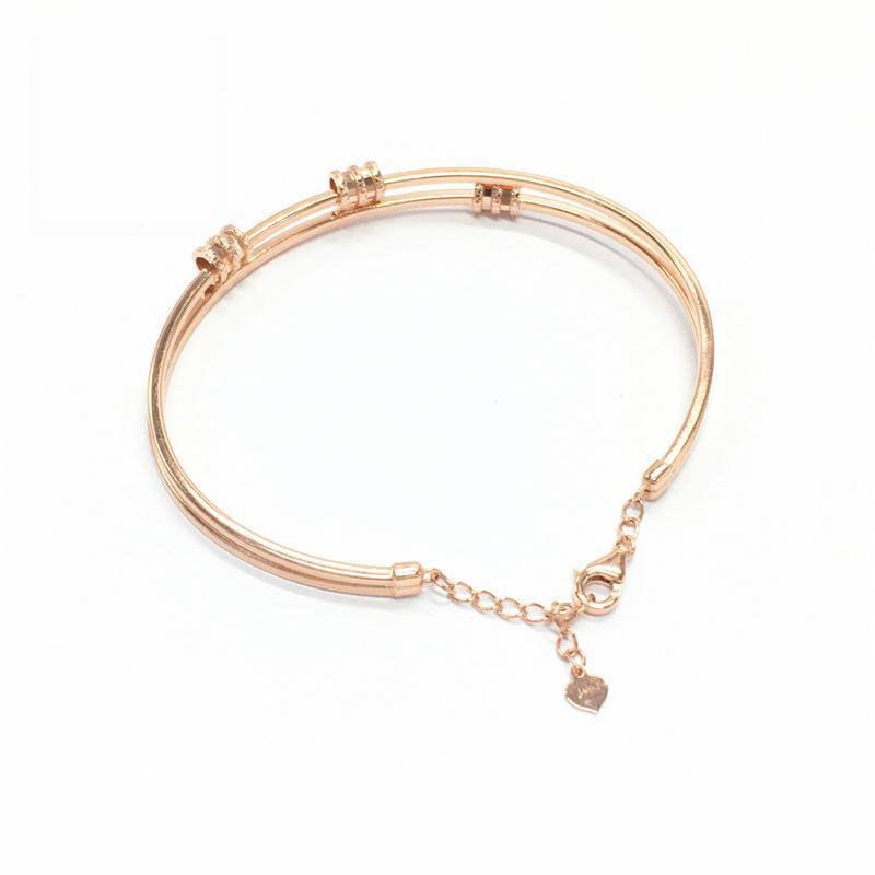 Purple Gold-Plated Rose Gold Color Gold Fashion Foreign Style Simple Small Waist Double-Layer Bracelet