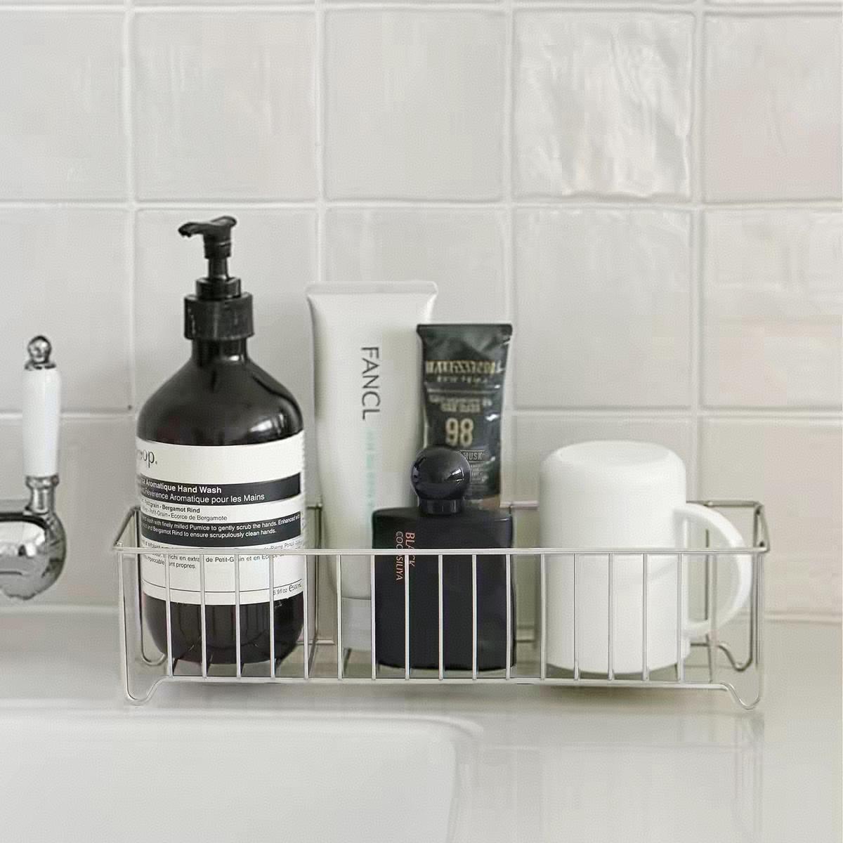 Stainless Steel Bathroom Sink Cup for Skincare and Toothbrush Storage
