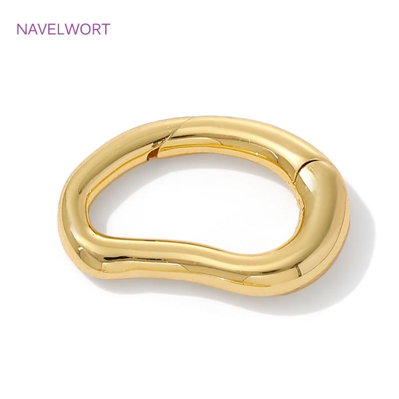 18K Gold Plated D-Ring Spring Clasp For Bracelet Making,Brass Buckle Clasp Carabiner,Locks For Jewelry,Accessories For Jewelry