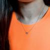 Silver Necklace with Cubic Zirconia, Product Weight 2.44 G (2160984)