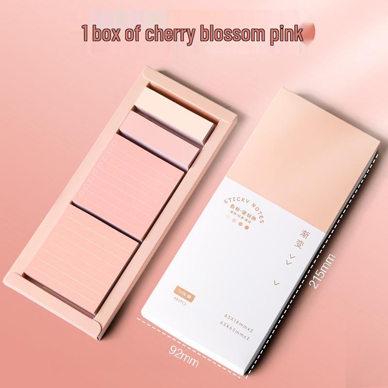 Gradient Sticky Note Set: Tearable Student Memo Pads with High-Value Index Stickers