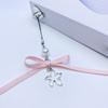 Beaded Phone Lanyard Bowknot Pendant Wrist Strap Detachable Ballet Shoe Phone Chain Keyring Portable Accessory for Women
