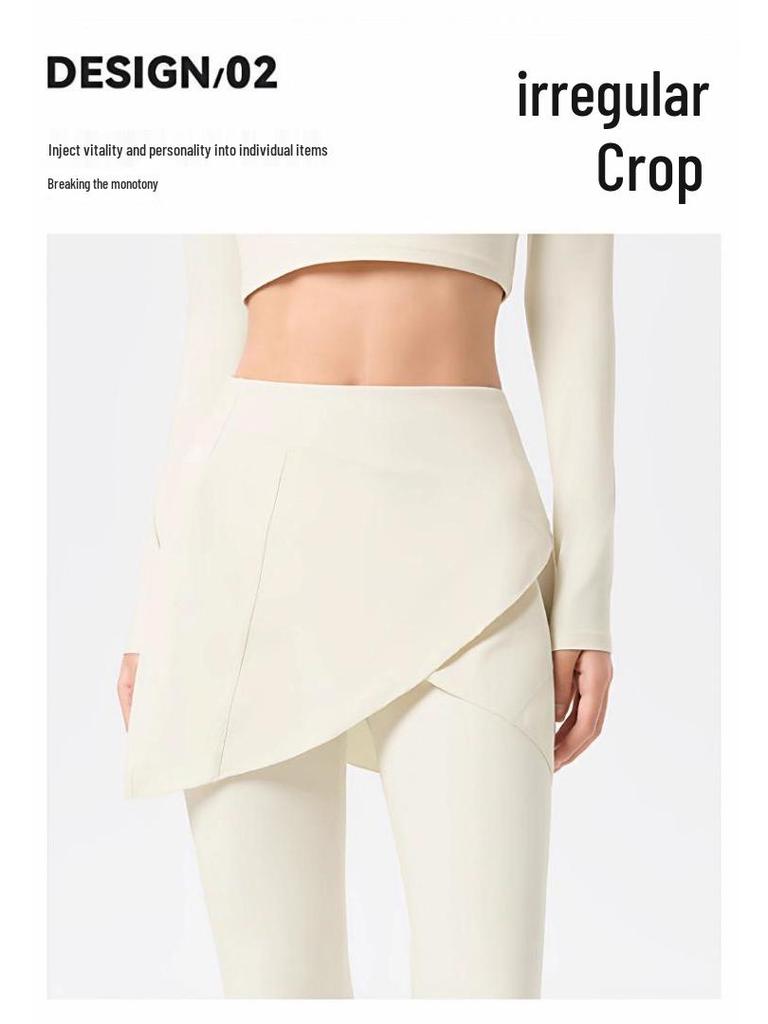 Women's Micro-Flare Yoga Skirt Pants Set for Outdoor Fitness - Autumn/Winter