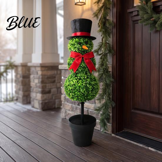 Outdoor Christmas Snowman Stake Yard Stake, Simulation Topiary Decoration for Home Decor Indoor Porch Garden, Festive Holiday Durable Plastic