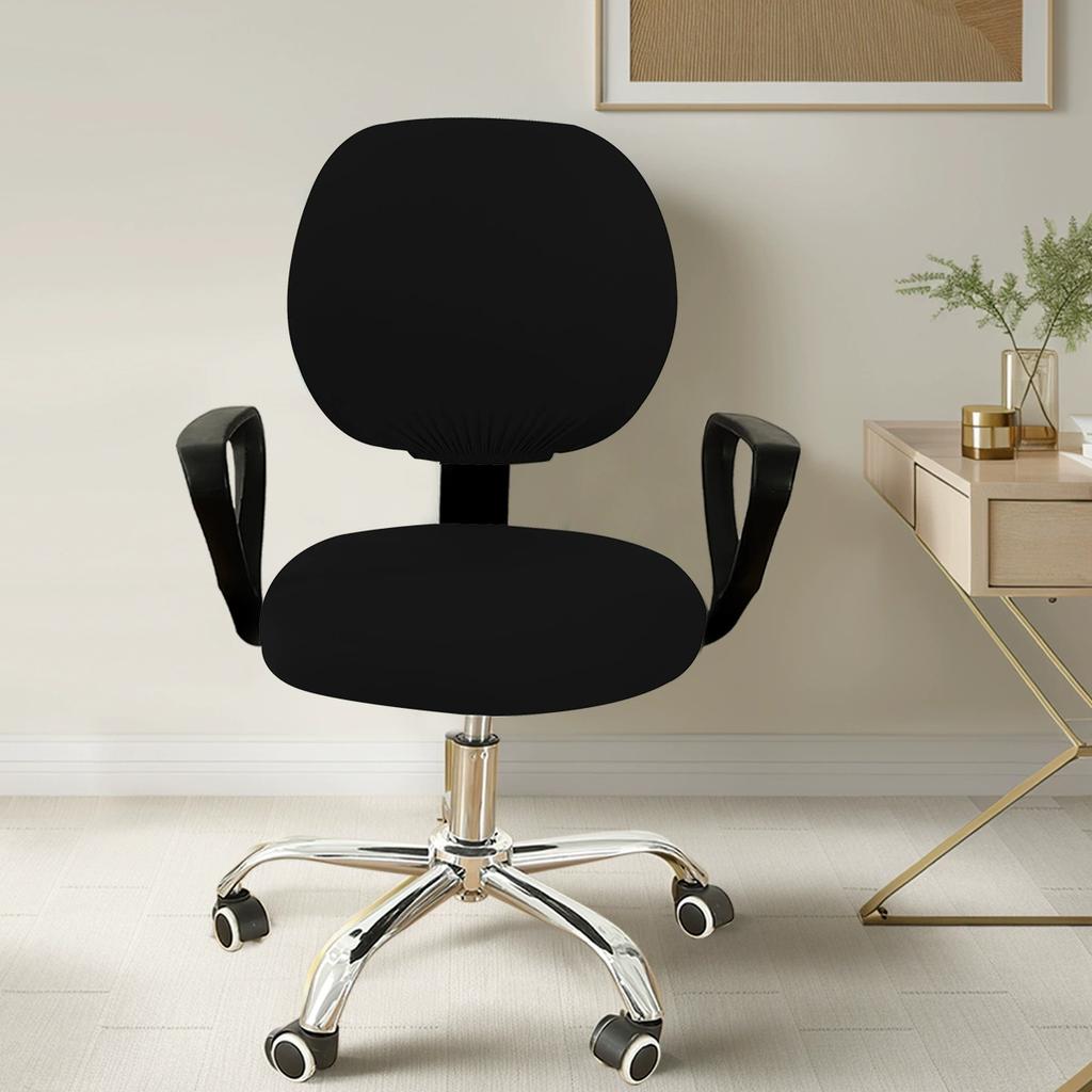 Plain Spandex Stretchable Desk Office Computer Chair Seat Covers Washable Rotating Backrest Cushion Pets Protectors Slipcover