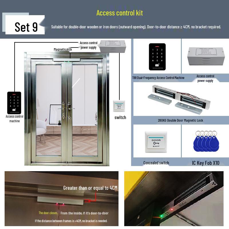 Dual-Frequency Waterproof Access Control System with Touch Password & NFC ID Card Reader