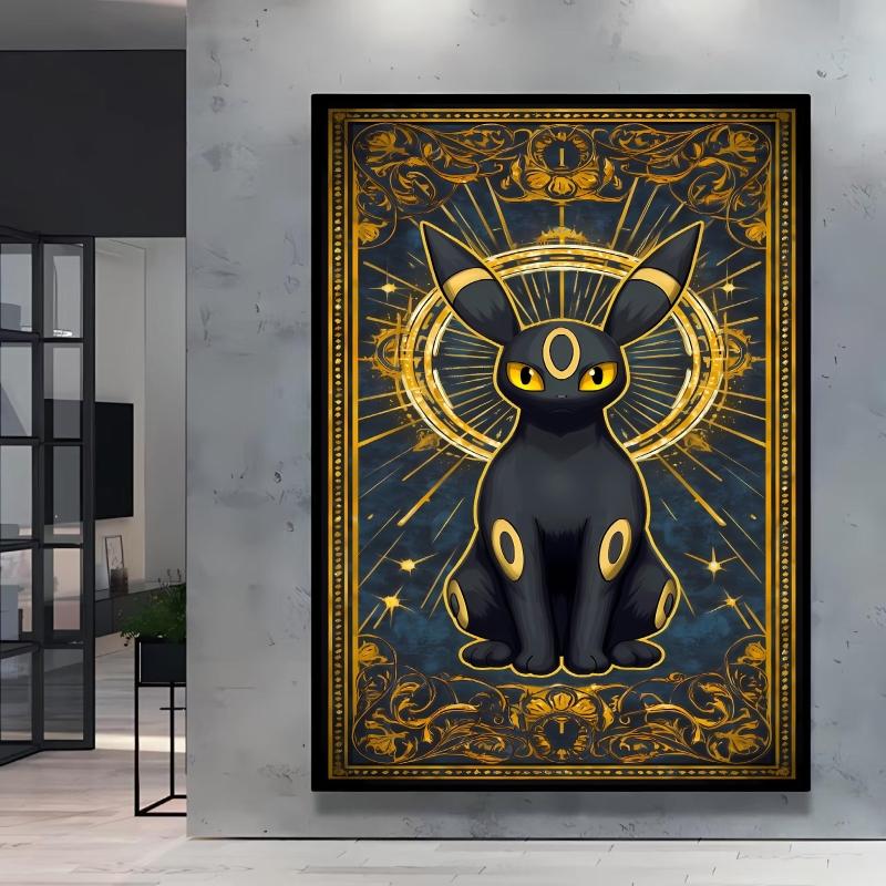 High Quality Canvas Pokemon Flareon Anime Poster Unique Design Cartoon Picture HD Printing Modern Home Living Room Wall Decor