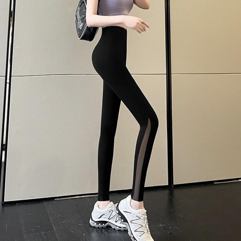 High-waisted Yoga Pencil Pants Ice Leather Female Tight Trousers Running Tight Pants for Summer