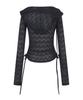 Lace Boat Neck Hoodie Black Br2Cl006