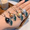 Cross Border Green Treasure Deep Yellow Shell Pearl Pendant Micro Inlaid Simulation Socialite Set Necklace Women