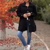 New Autumn Winter Women's Lapel Collar Solid Color Casual Bowknot Woolen Coat