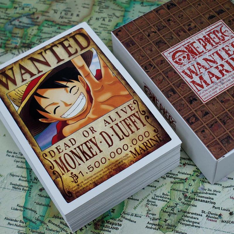 100 Hojas/Set Anime ONE PIECE Orden de Búsqueda Serie completa de personajes 100 Tarjetas Postales Tarjeta de Felicitación Tarjeta de Deseos Regalo de Navidad