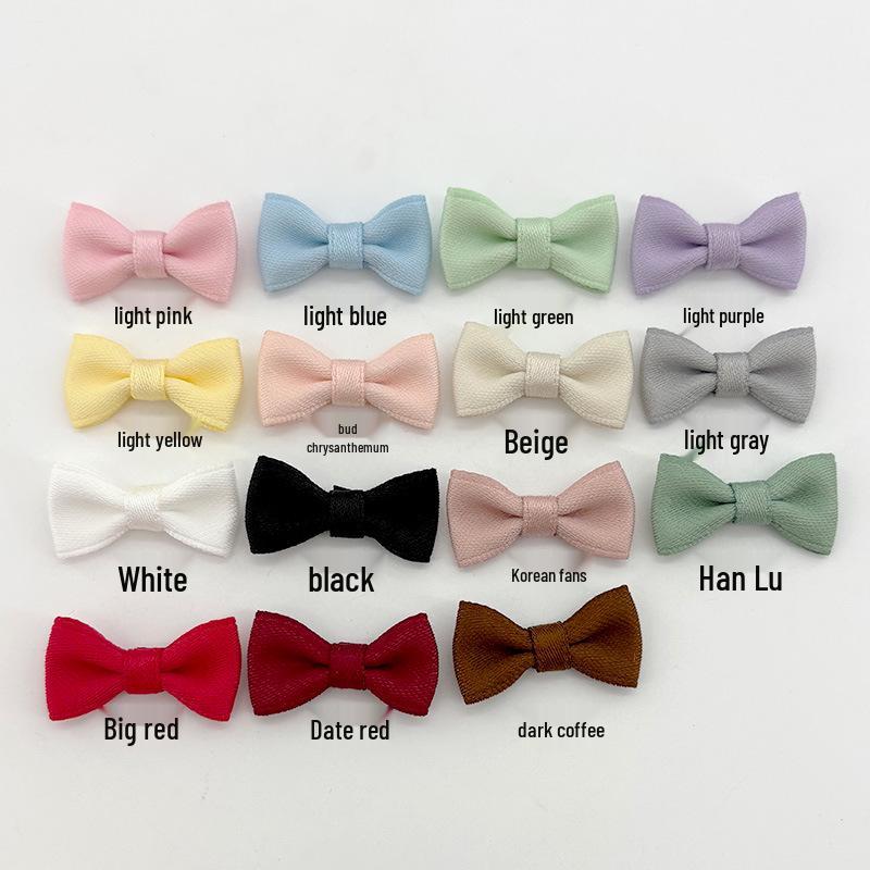 Available In 8 Colors: 3cm Cotton Ribbon Bowknot for Hair Accessories, Shoes, Hats, Decorations, and Pet Toys.