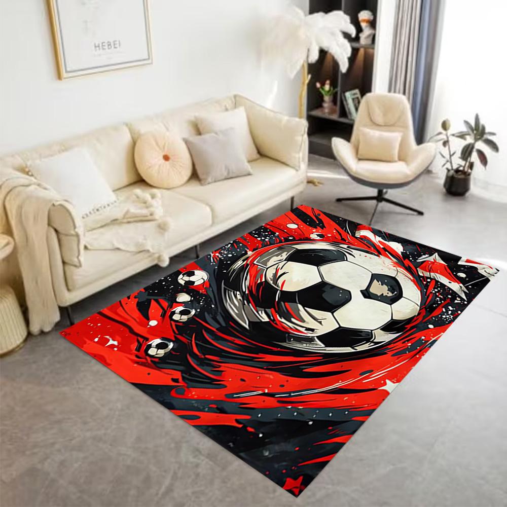 1pc Soccer Ball Rug Home Carpet Design for Office Decor Gift Living Room Bedroom
