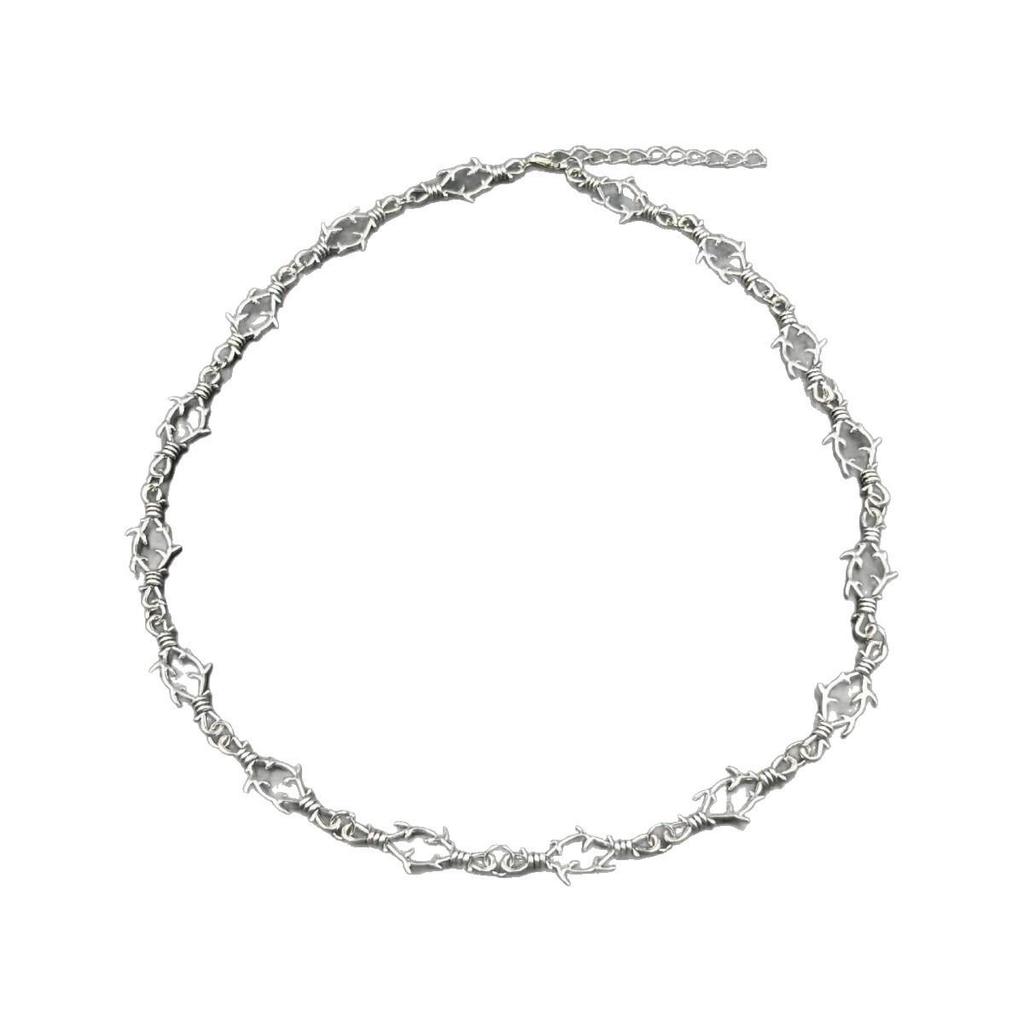 Collana con Catena per Clavicola Spine e Punte Punk Gotico - Stile Hip-Hop Europeo e Americano