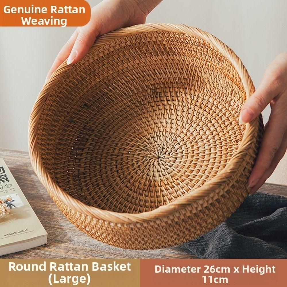 Handmade Imitation Rattan Woven Baskets Large Capacity Wicker Storage Baskets Office