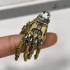 Futuristic Bionic Arm Copper Necklace Movable Finger Joints Robot Hand Charm Handcrafted Jewelry Gift for Men Women